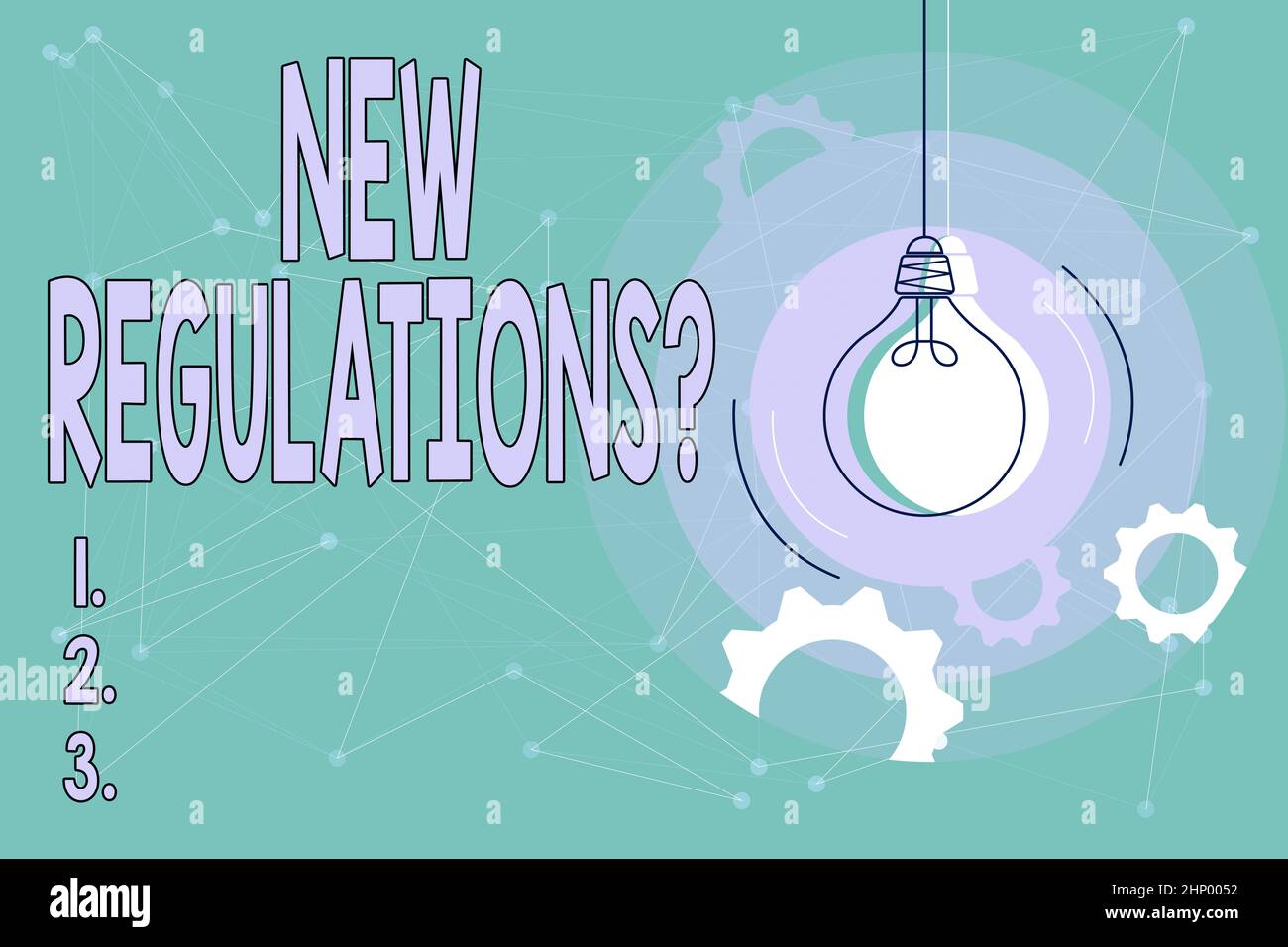 Conceptual caption New Regulations Question, Business showcase rules