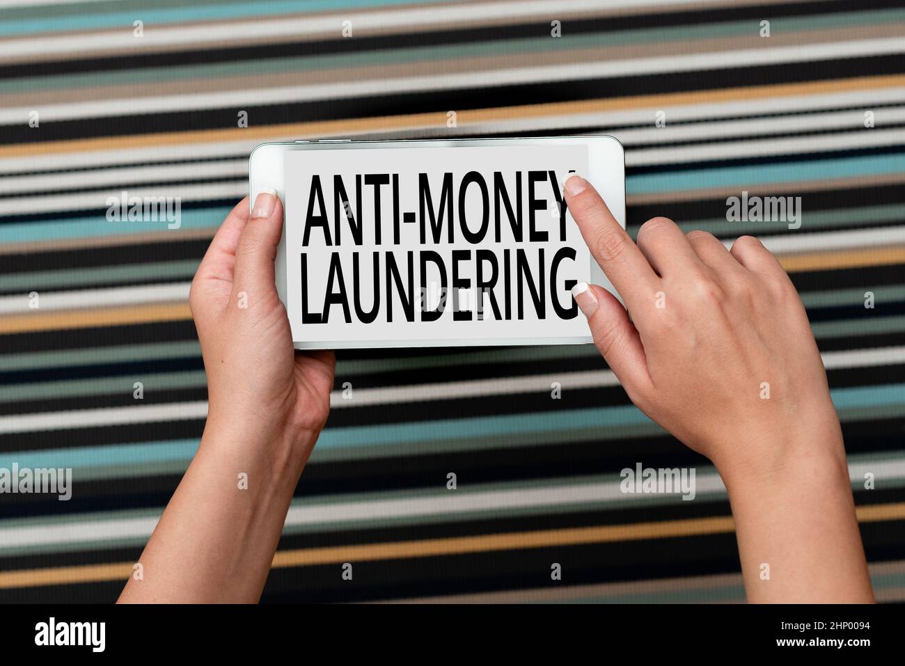 Inspiration showing sign Anti Money Laundering, Business approach regulations stop generating income through illegal actions Voice And Video Calling C Stock Photo