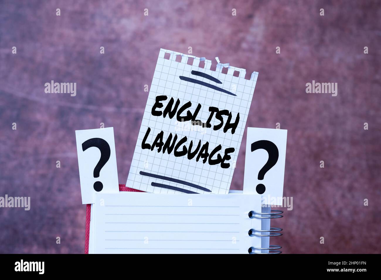 Hand writing sign English Language, Internet Concept third spoken native lang in world after Chinese and Spanish Brainstorming The New Idea Of Solutio Stock Photo