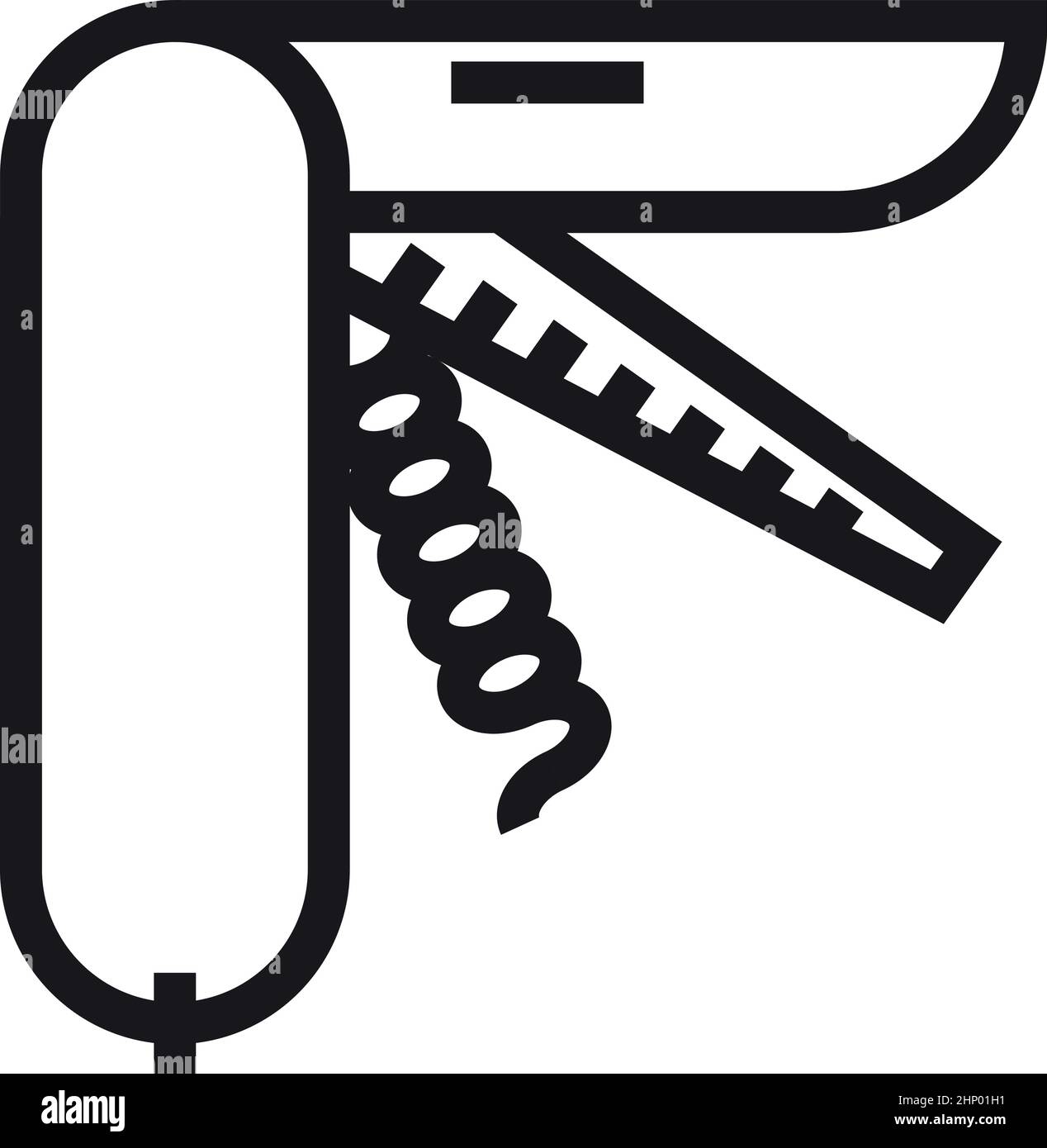 Swiss army knife. Multitool icon. Folding metal tool Stock Vector