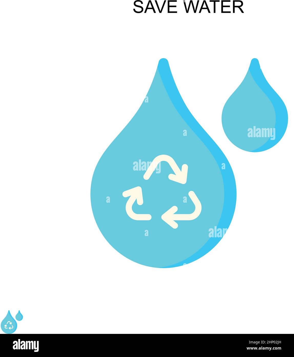 Save water Simple vector icon. Illustration symbol design template for ...
