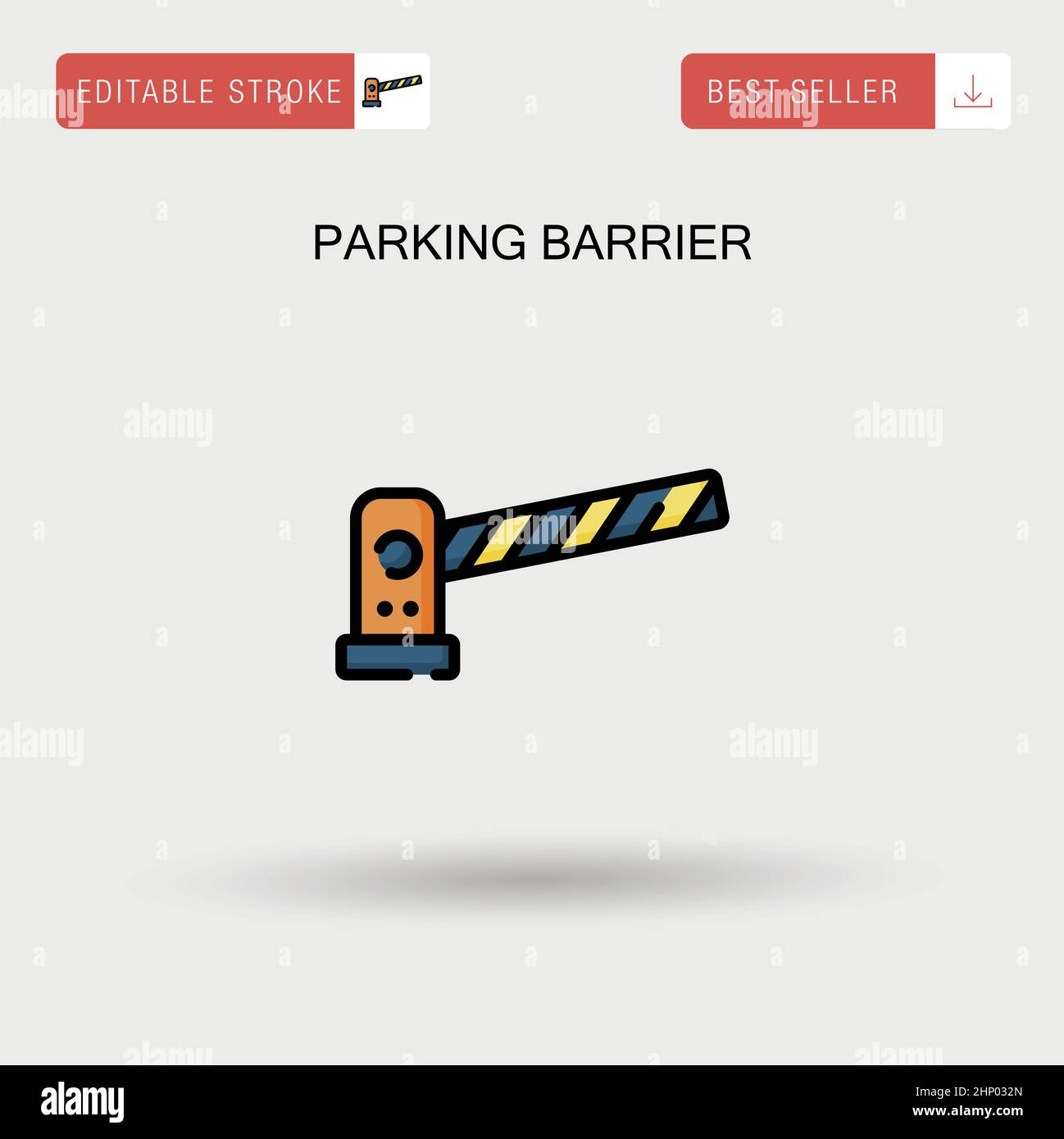 Parking barrier Simple vector icon. Stock Vector