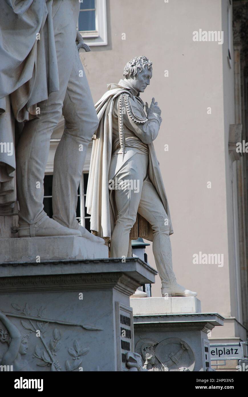 Statue of the Prussian general Gerhard Johann David Waitz von Scharnhorst, Hanoverian-born general  Street "Unter den Linden", Berlin Germany Stock Photo
