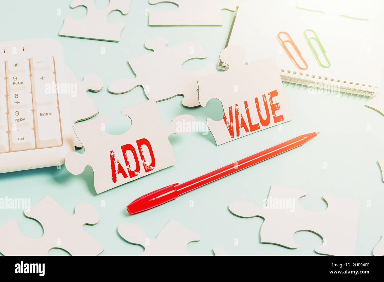 Writing displaying text Add Value, Conceptual photo an improvement or ...