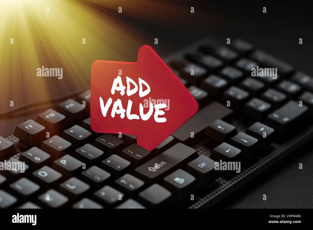 Writing displaying text Add Value, Business overview an improvement or ...