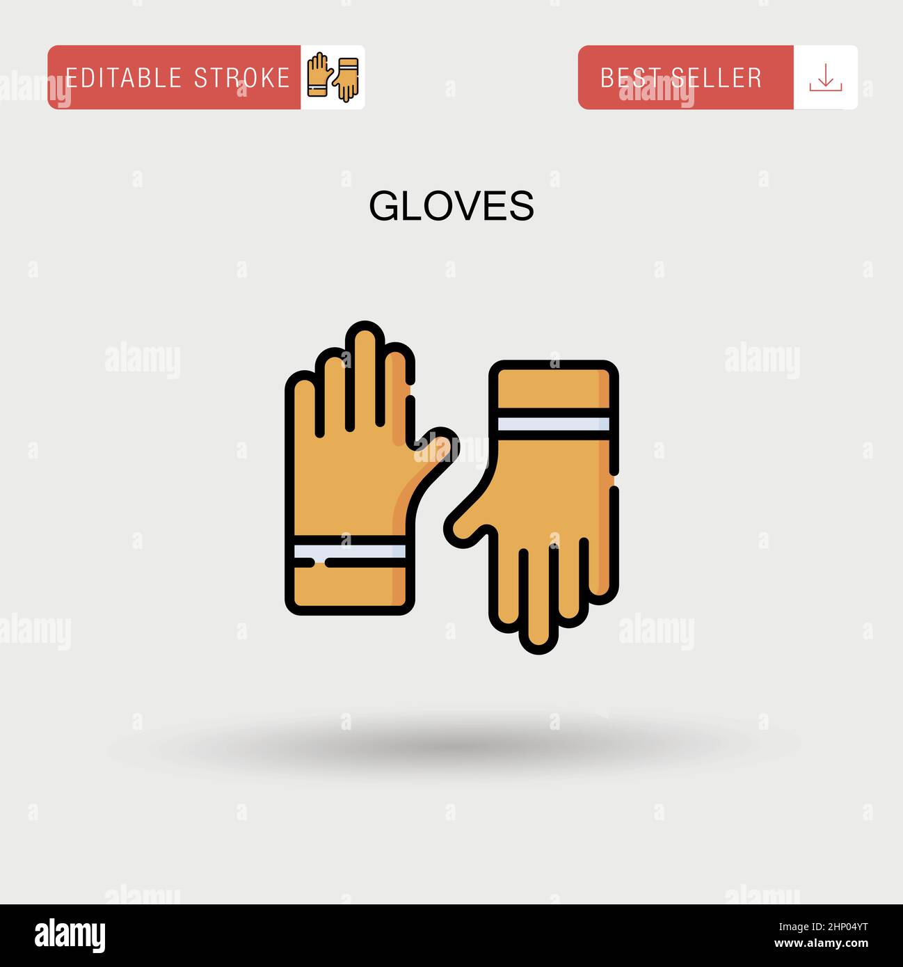 Gloves Simple vector icon. Stock Vector