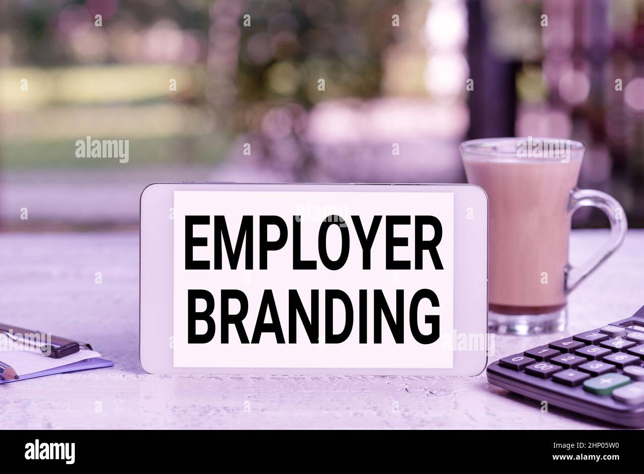 Hand writing sign Employer Branding, Word Written on promoting company ...