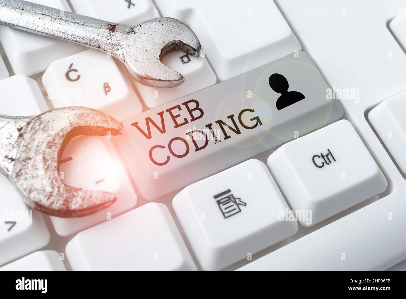Text showing inspiration Web Coding, Business concept work involved in developing a web site for the Internet Abstract Programmer Typing Antivirus Cod Stock Photo