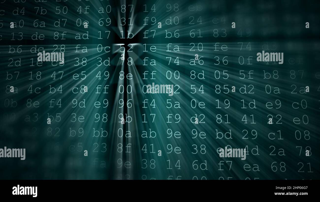 Colorful digital data digits and streaming source code background with ...