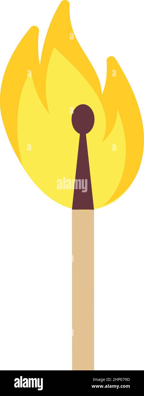 Match stick in flame. Retro fire ignite icon Stock Vector Image & Art ...