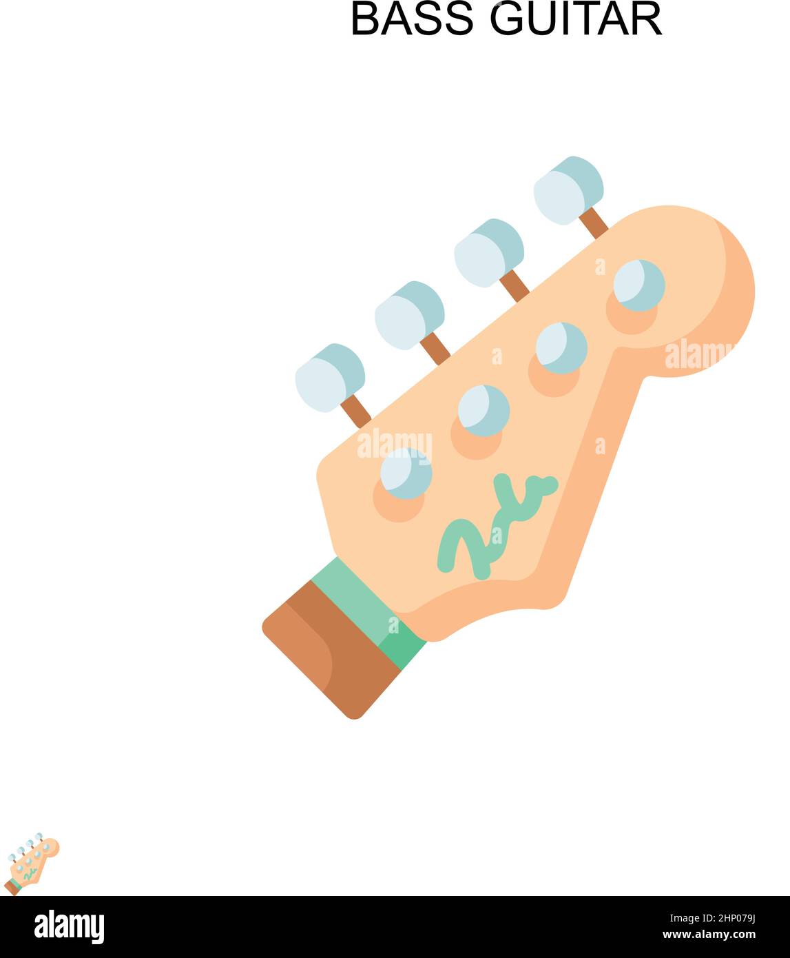 Bass guitar Simple vector icon. Illustration symbol design template for