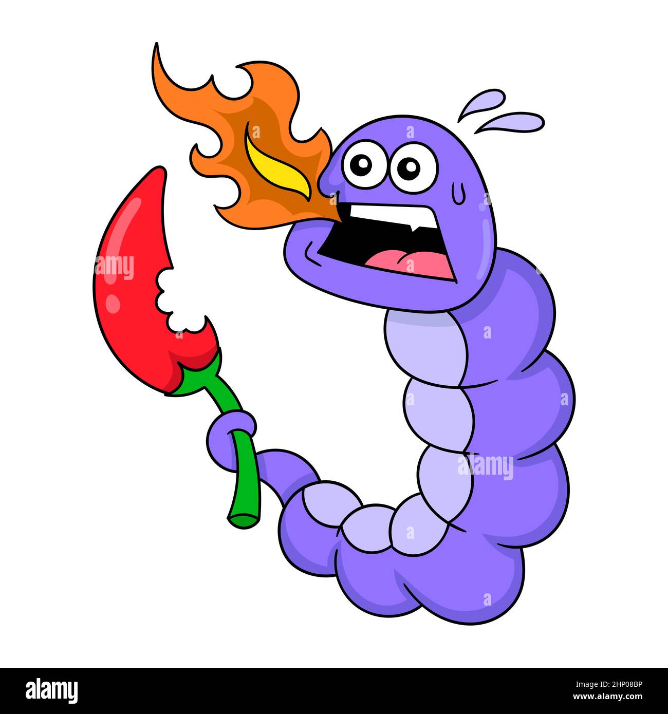 leaf caterpillar is eating chili too spicy Stock Vector Image & Art Alamy