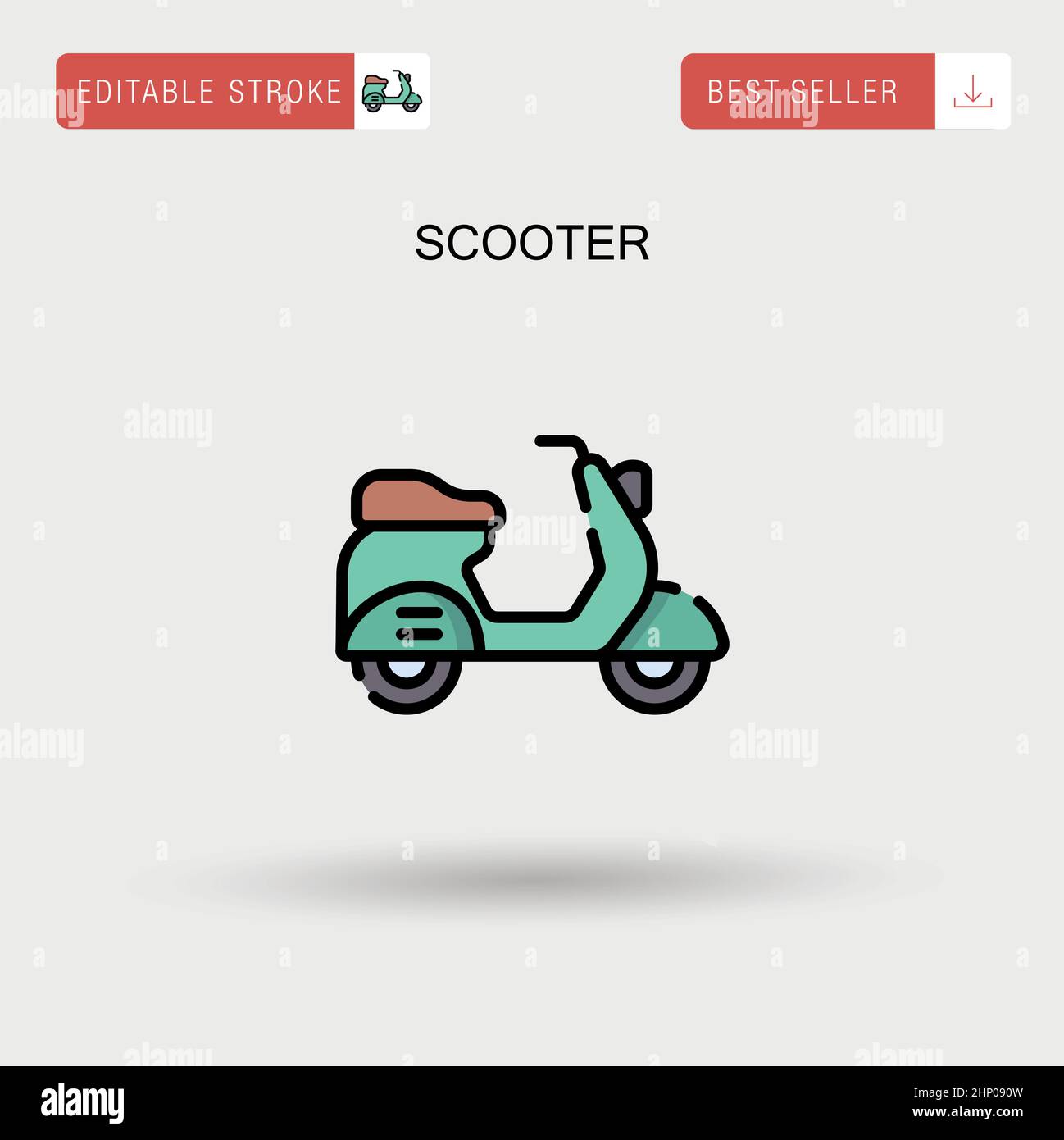 Scooter Simple vector icon. Stock Vector