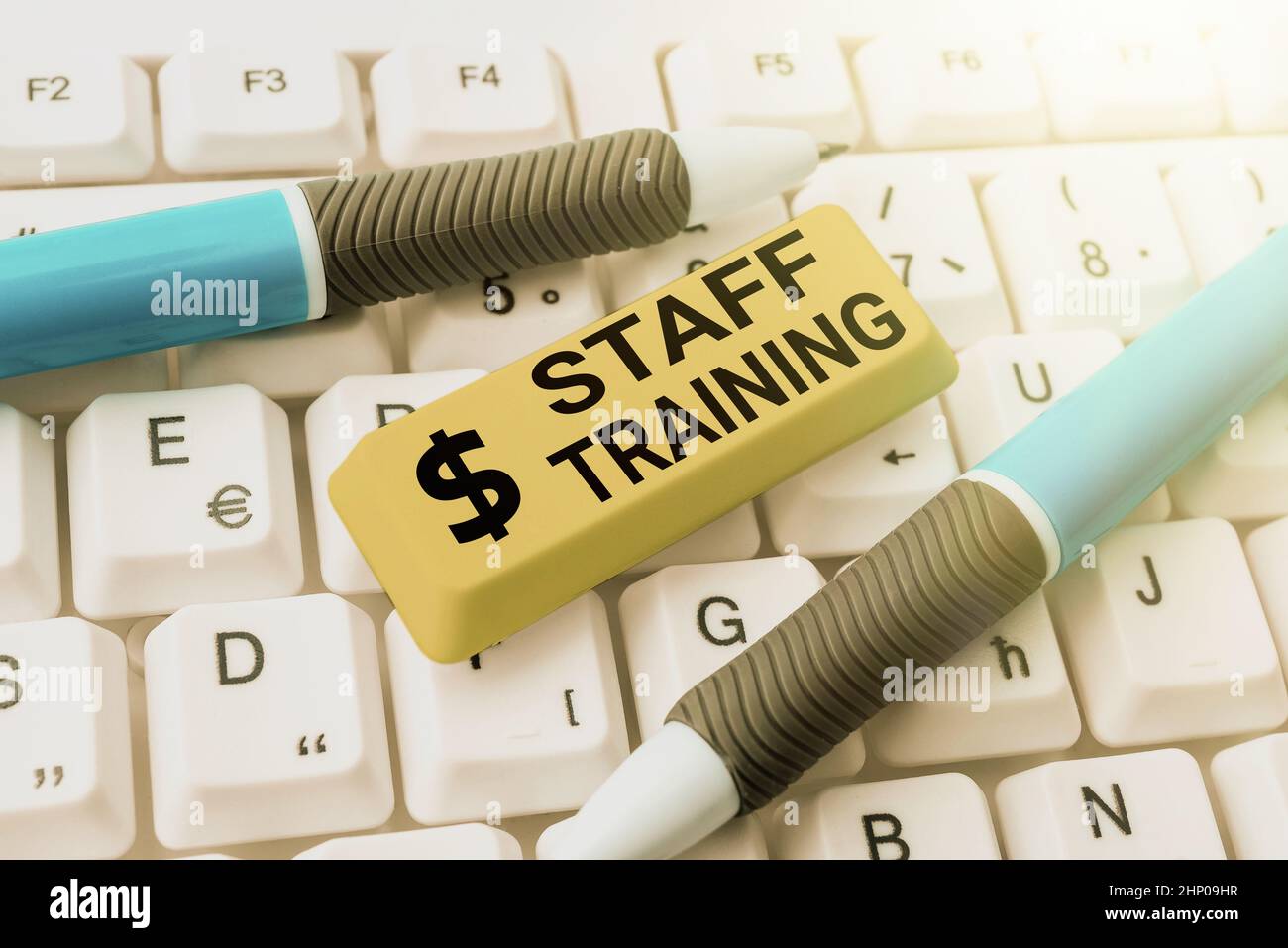 Text sign showing Staff Training, Concept meaning learn specific knowledge improve performance in current roles Connecting With Online Friends, Making Stock Photo