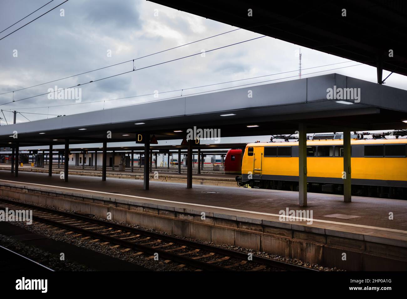 Platform and two on the train station Stock Photo Alamy