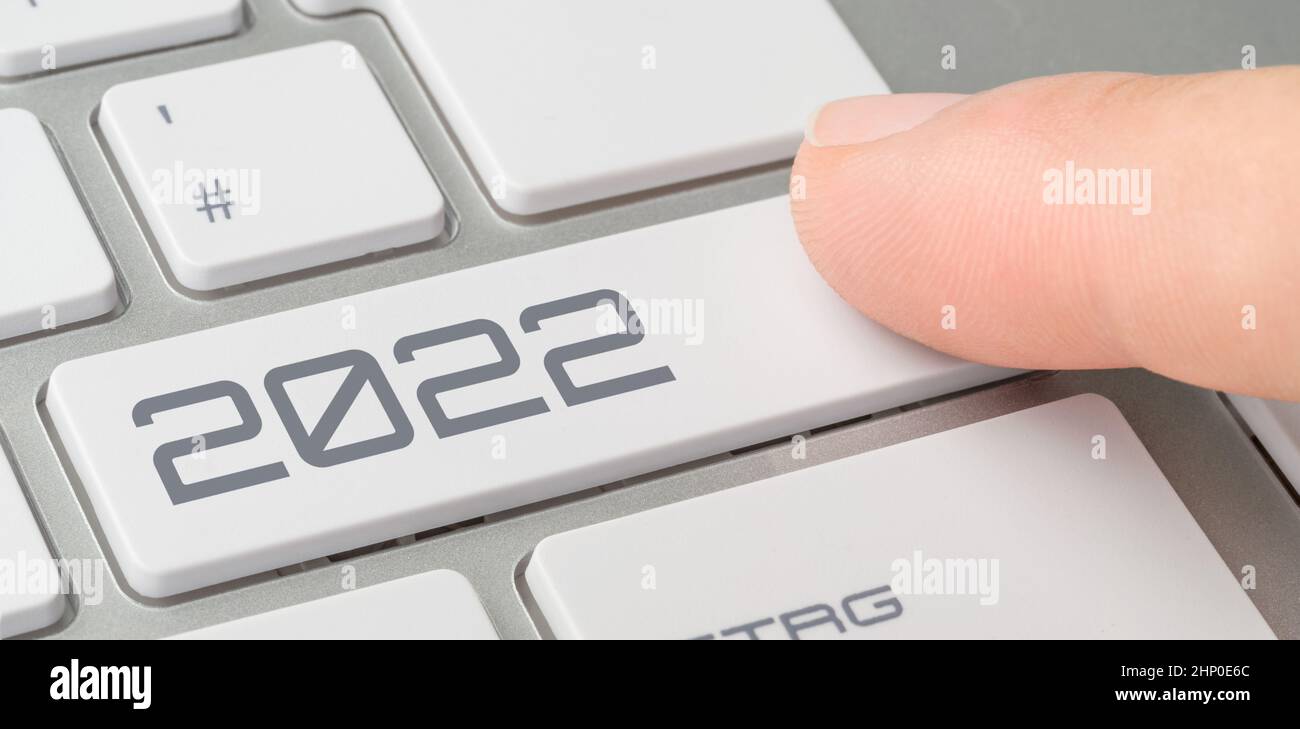 A keyboard with a labeled button - 2022 Stock Photo