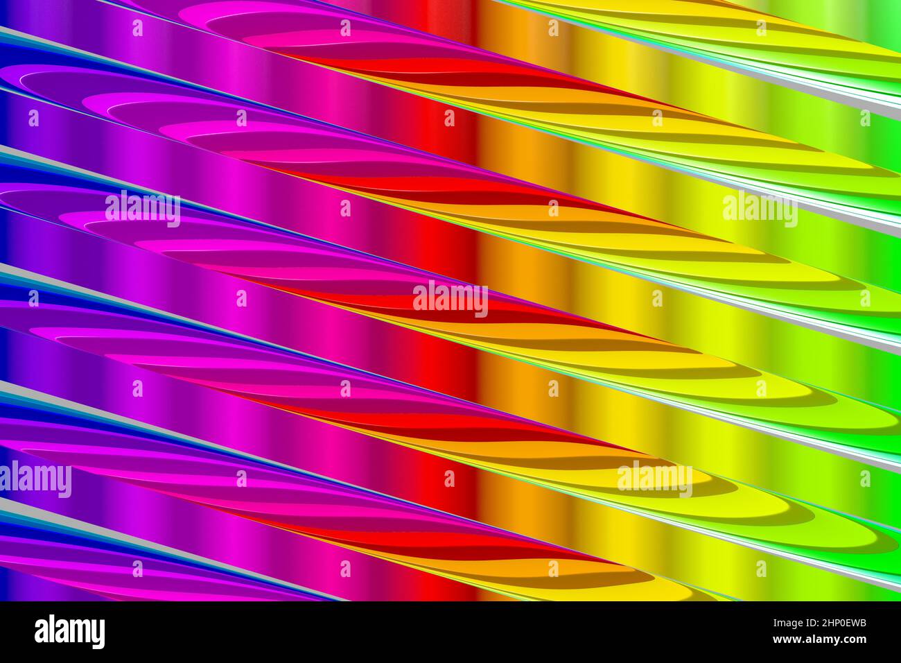 Abstract background with colorful vivid wavy lines with rainbow colors ...