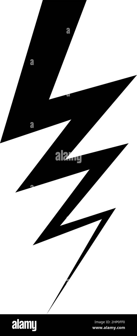 Lightning icon. Black zig zag silhouette. Electricity sign Stock Vector ...