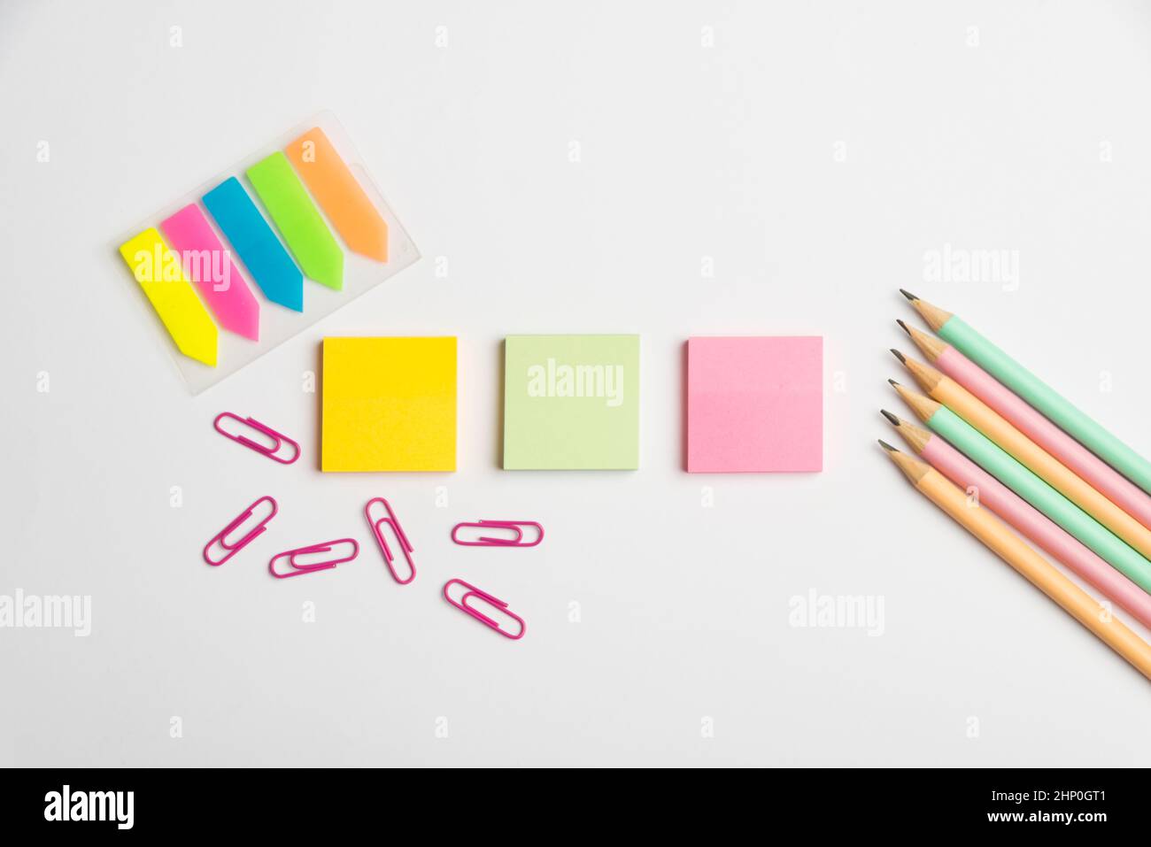 Flashy School Office Supplies, Bright Teaching Learning Collections Stock Photo