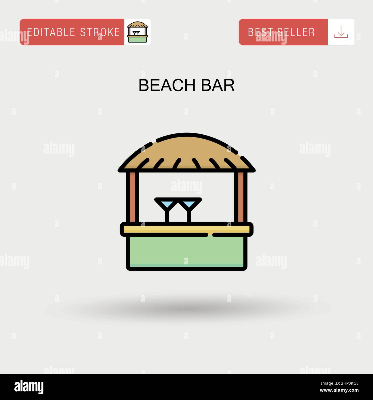 Beach bar Simple vector icon. Stock Vector