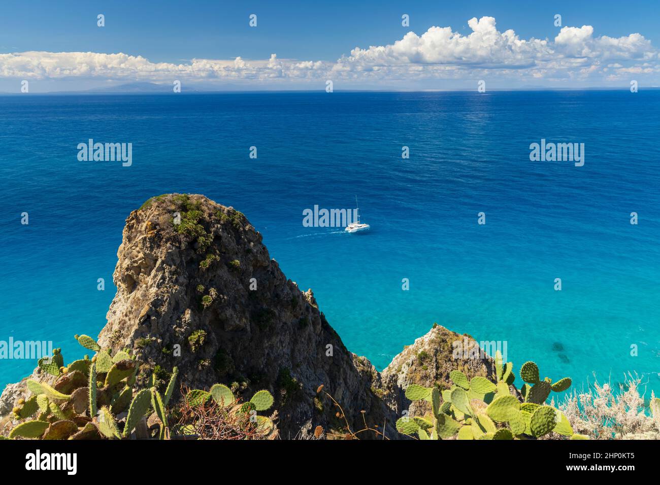 Rock cliff of cape Capo Vaticano, Tyrrhenian Sea, Calabria, Southern