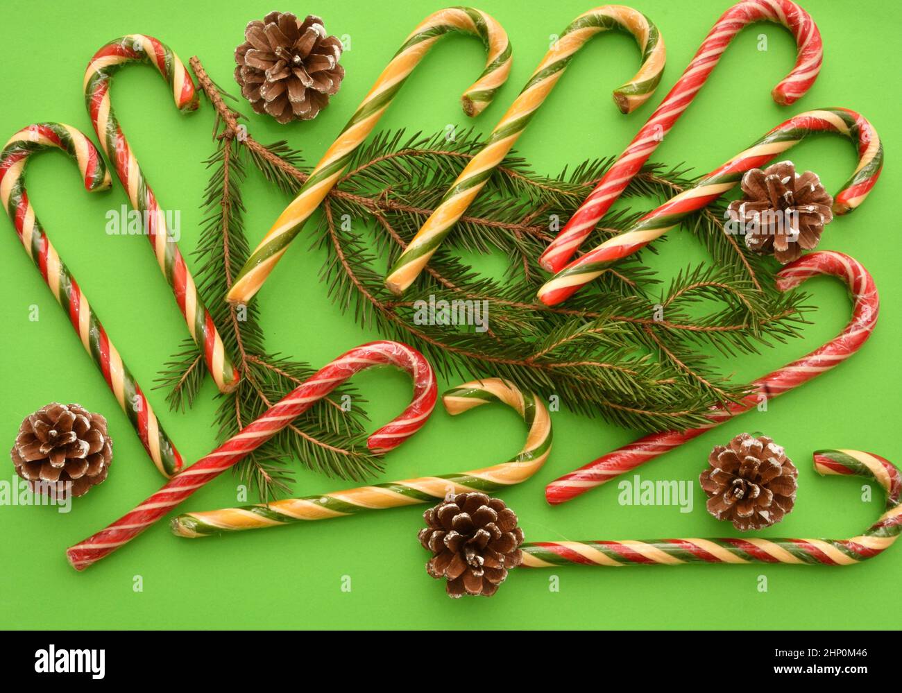 Christmas caramel or Christmas caramel canes, a branch of an ordinary ...
