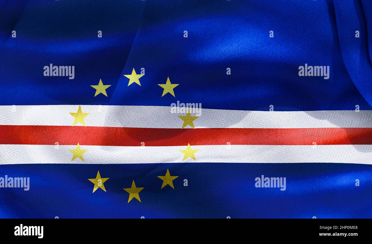Cabo Verde flag realistic waving fabric flag Stock Photo Alamy