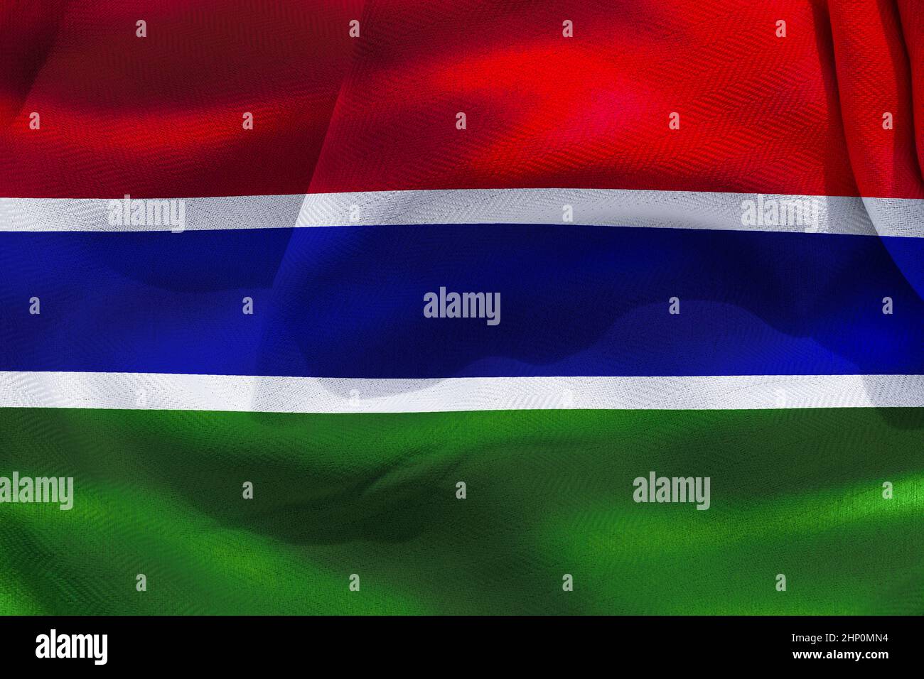 Gambia flag - realistic waving fabric flag Stock Photo - Alamy