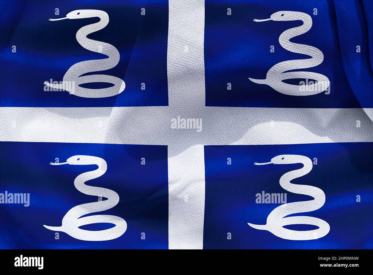 Martinique flag realistic waving fabric flag Stock Photo Alamy