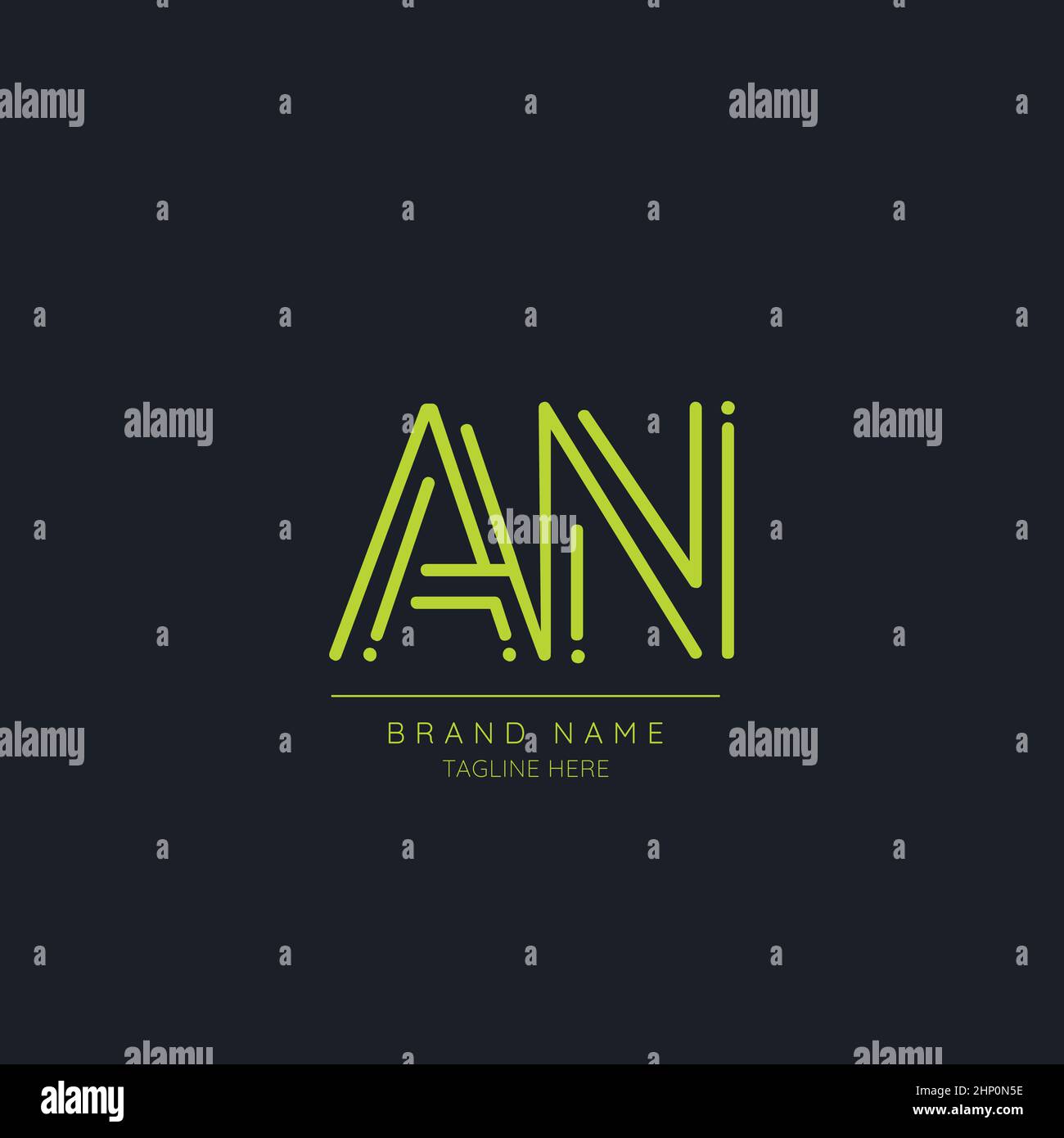 Minimal Initial Alphabet letter Logo icon AN Stock Vector Image & Art ...