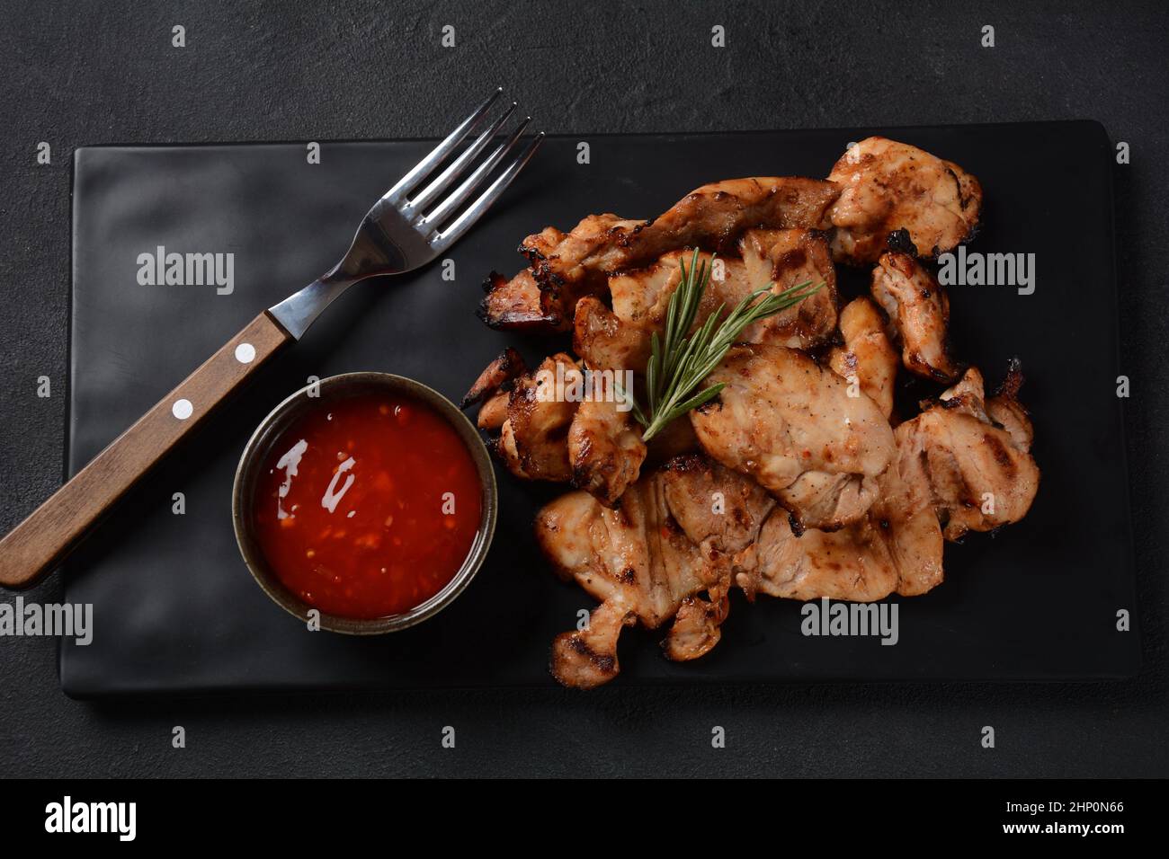 Grilled Marinated boneless skinless chicken thighs((Pargiot