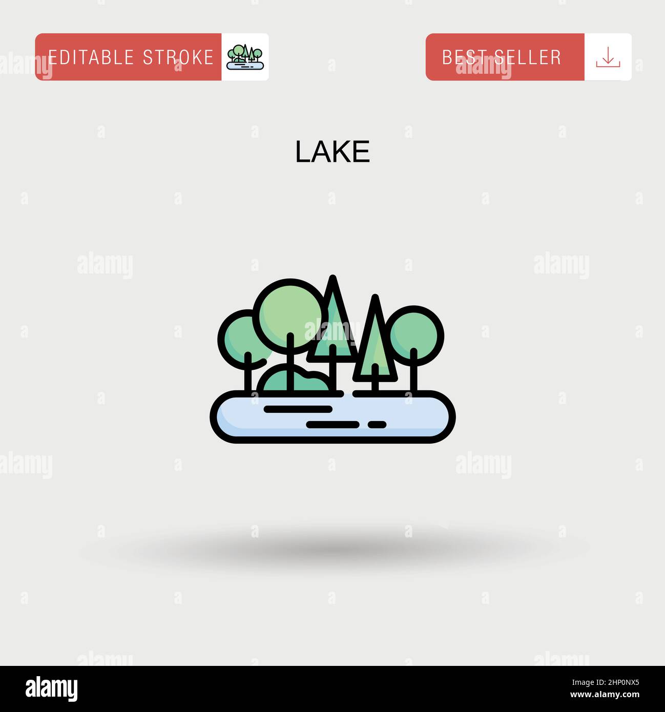 Lake Simple vector icon. Stock Vector