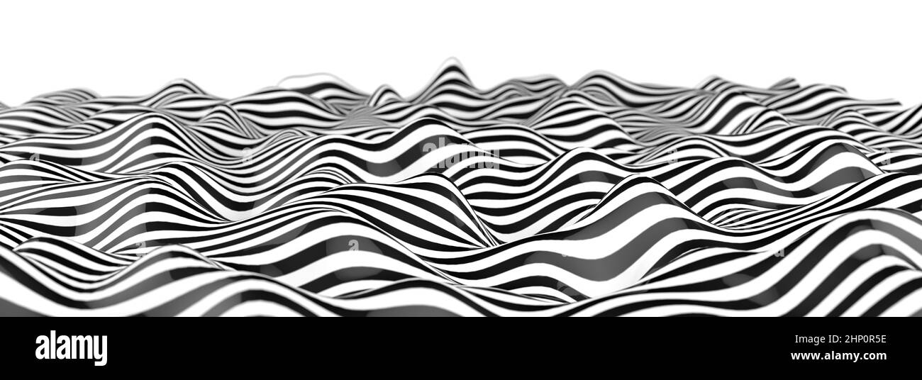 Optical art abstract background wave design black and white.Abstract 3D