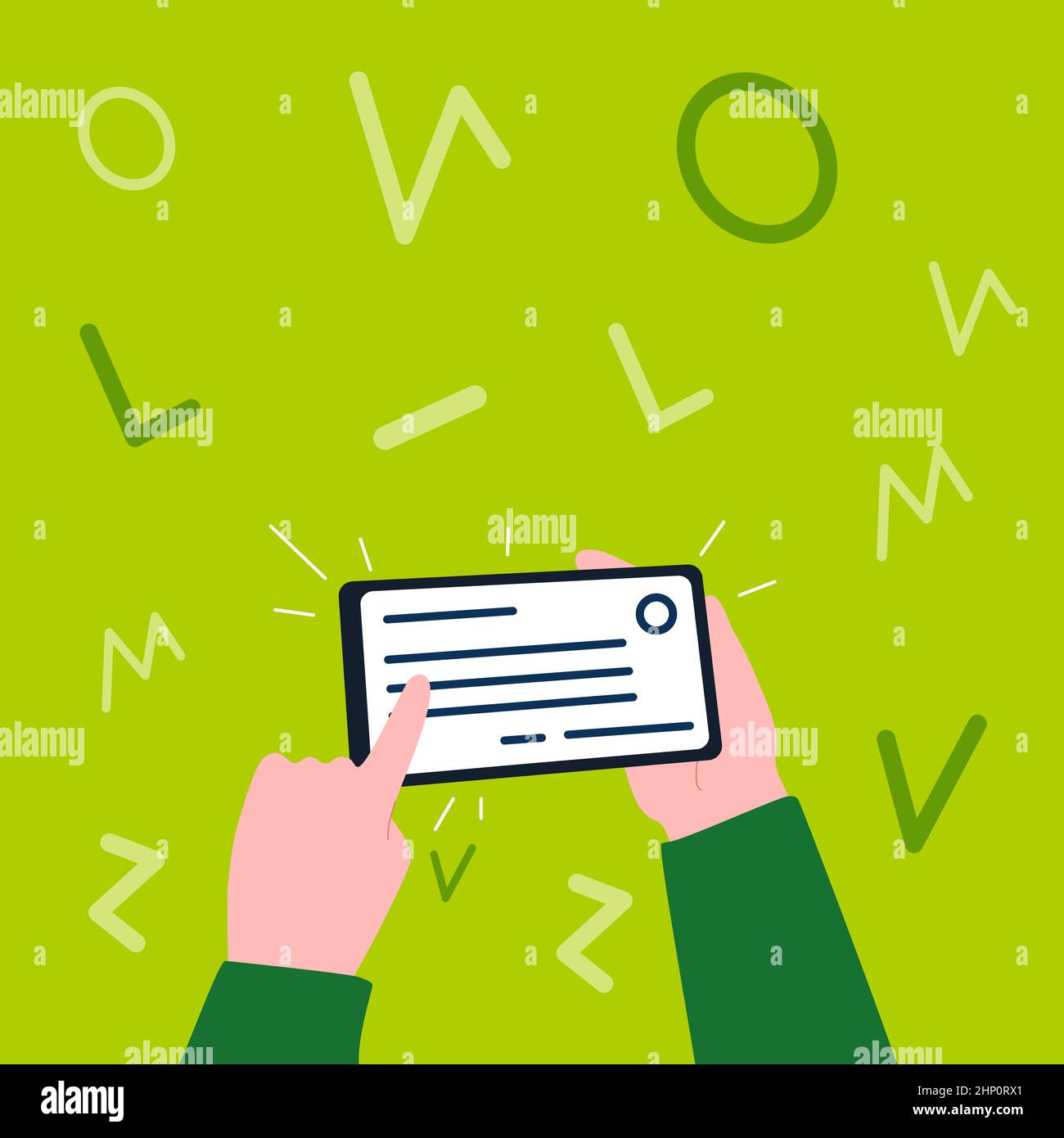 Illustration Of Hand Holding Important Identification Card Pointing It