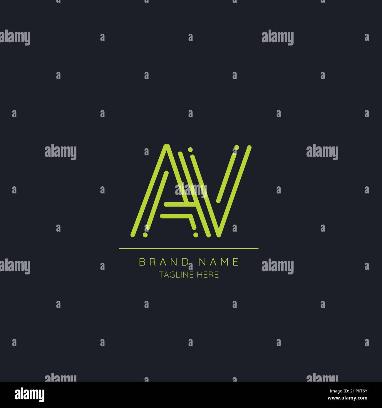 Minimal Initial Alphabet letter Logo icon AV Stock Vector