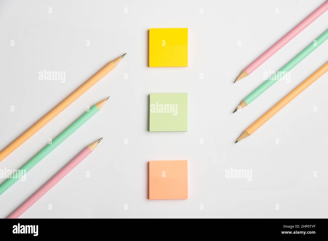 Flashy School Office Supplies, Bright Teaching Learning Collections Stock Photo