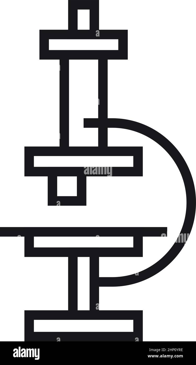 Microscope icon. Science lab tool in linear style Stock Vector