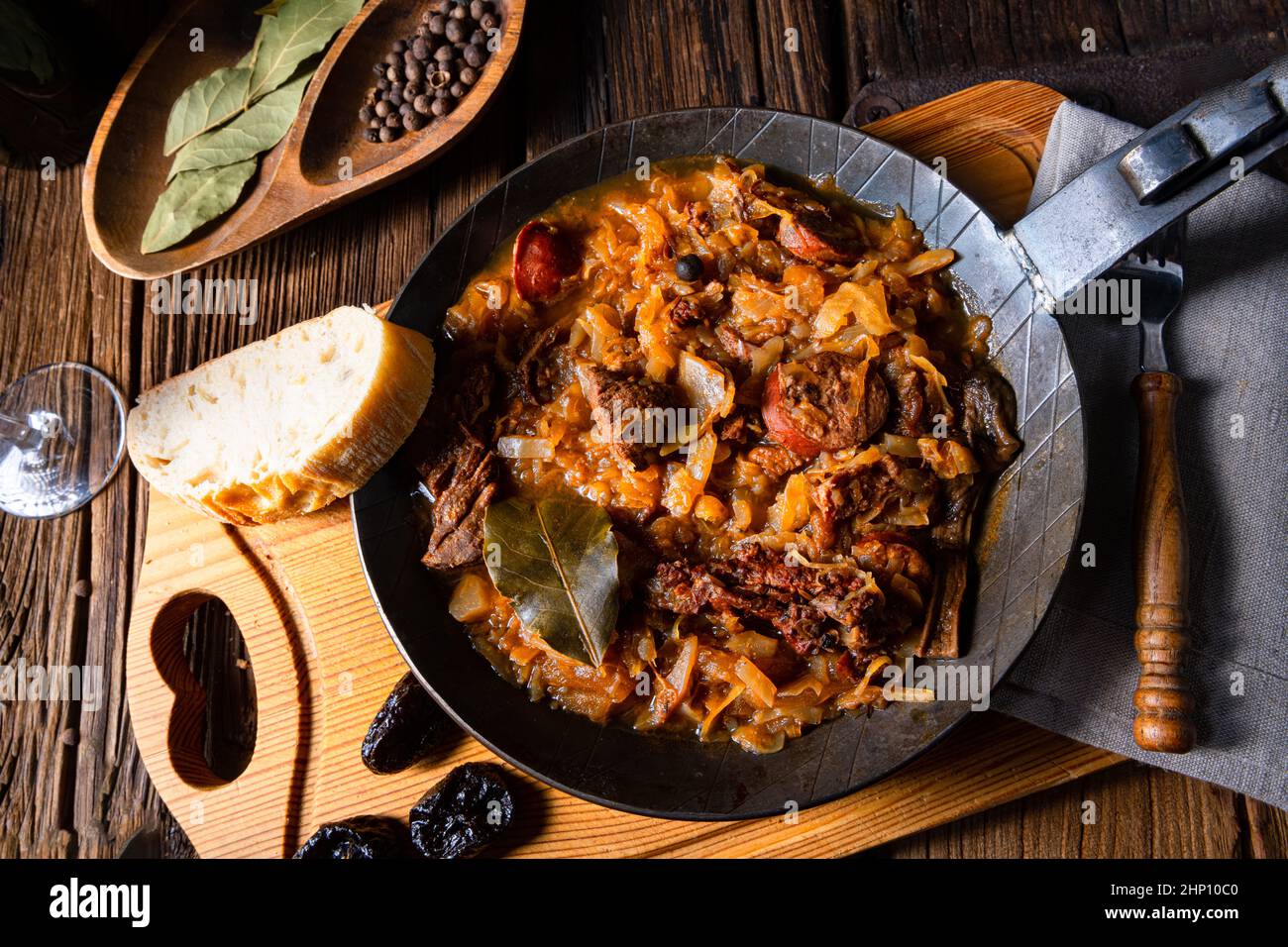 Polish bigos cooked according to an old recipe with wine and plum Stock ... Polish bigos cooked according to an old recipe with wine and plum Stock ...