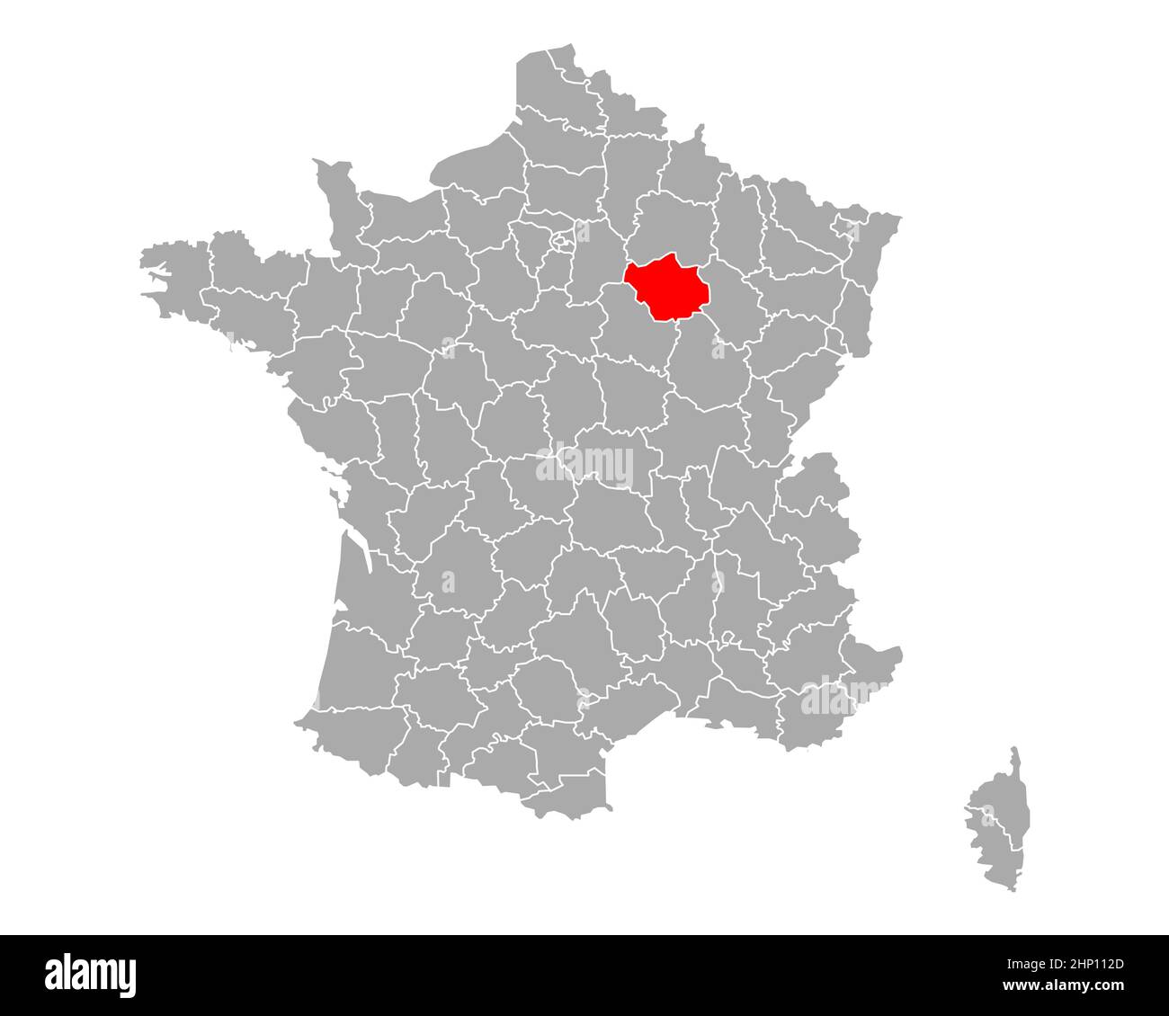 Map of Aube in France Stock Photo - Alamy