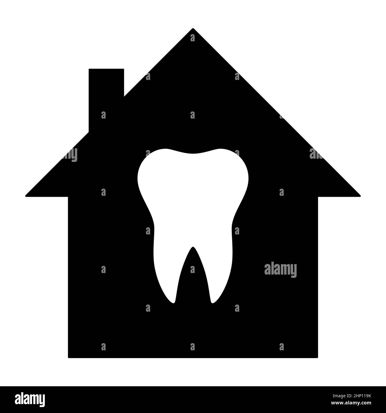 Tooth and home Stock Photo