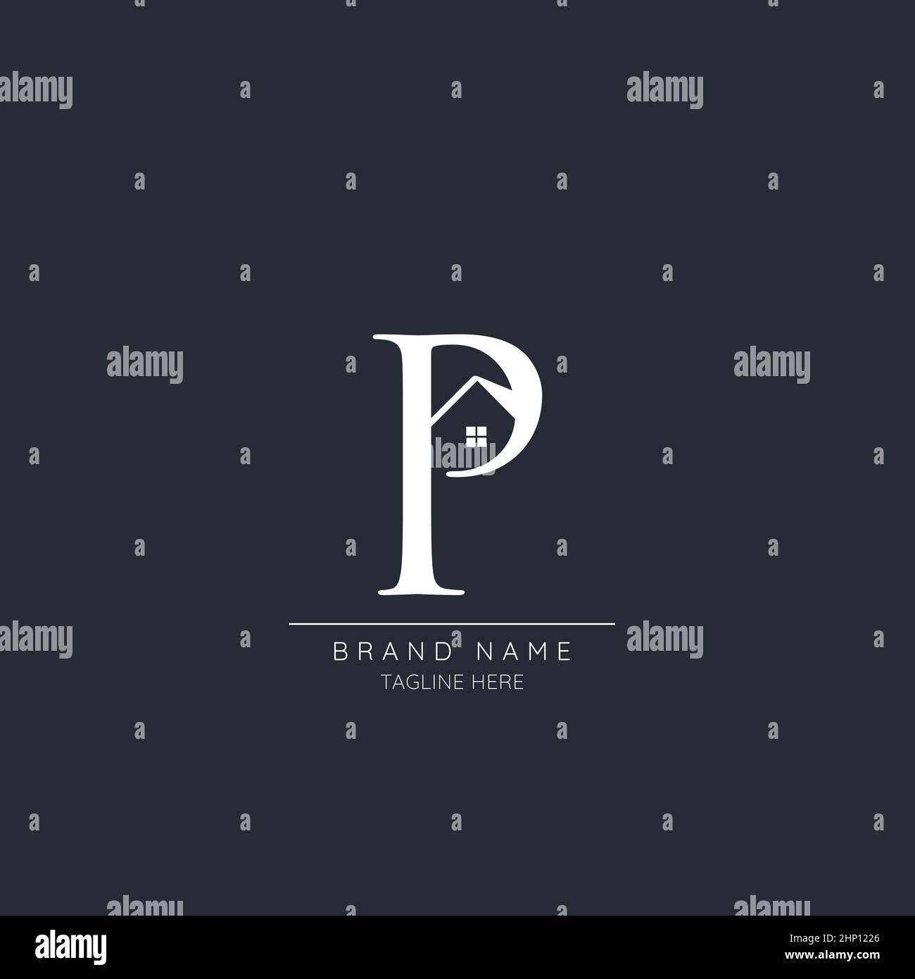 Minimalist creative letter P incorporate with house logo Stock Vector ...