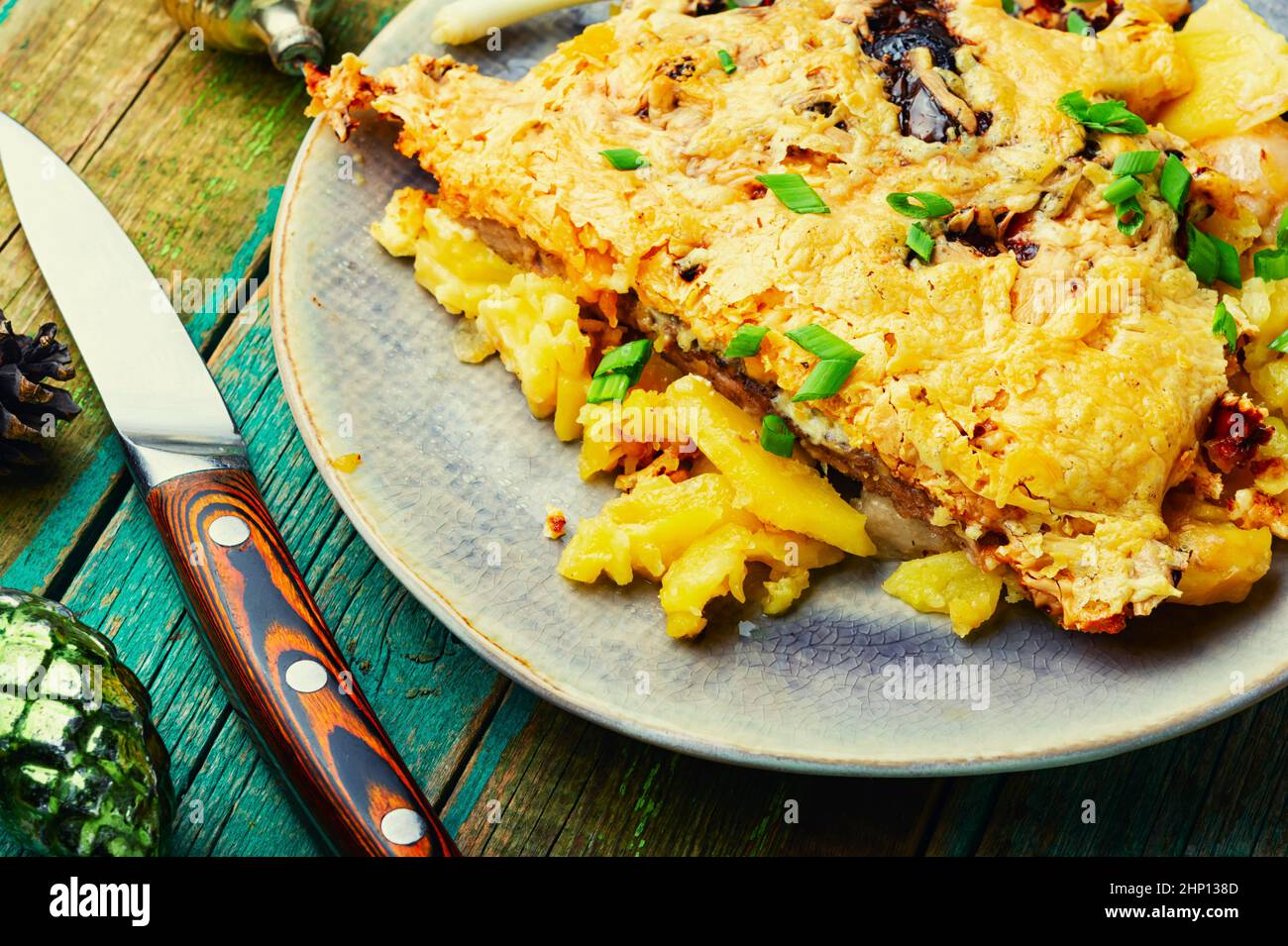 French meat is a dish made from layers of meat, potatoes and cheese