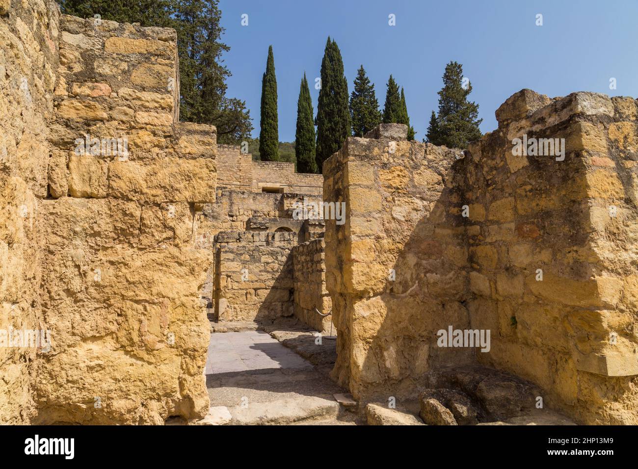 Palace of Medina Azahara, arab city founded in the year 936 by Abderraman III about 8 km from Cordoba, Andalusia, Spain Stock Photo