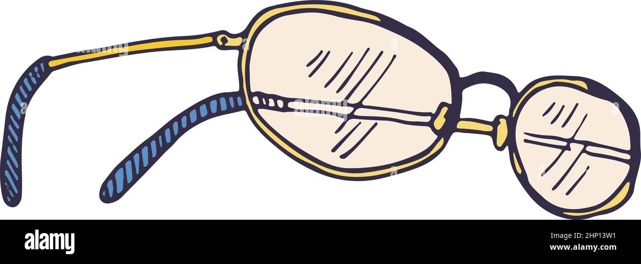 Glasses sketch. Hand drawn intelligence sign. Study symbol Stock Vector