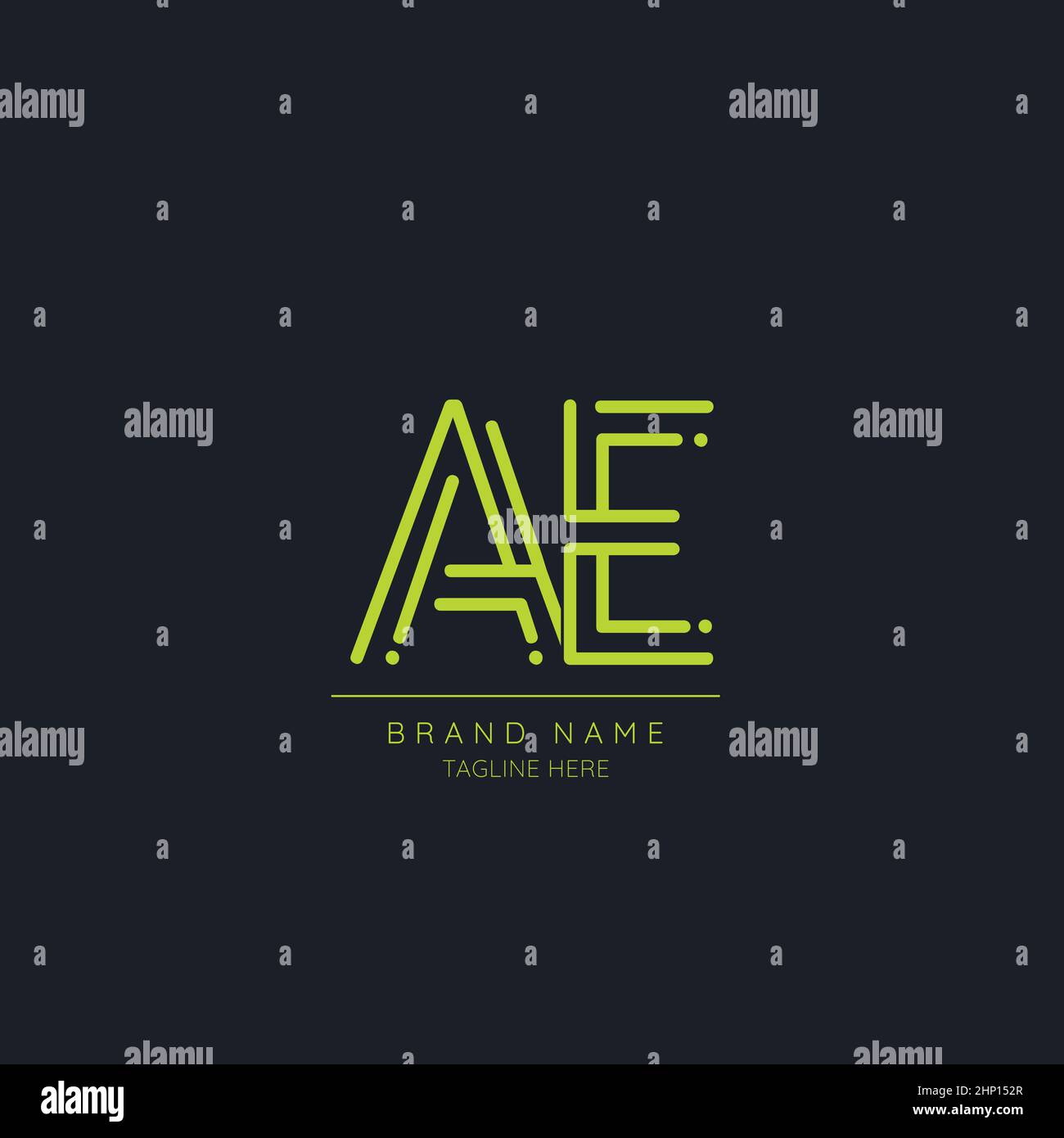 Minimal Initial Alphabet letter Logo icon AE Stock Vector