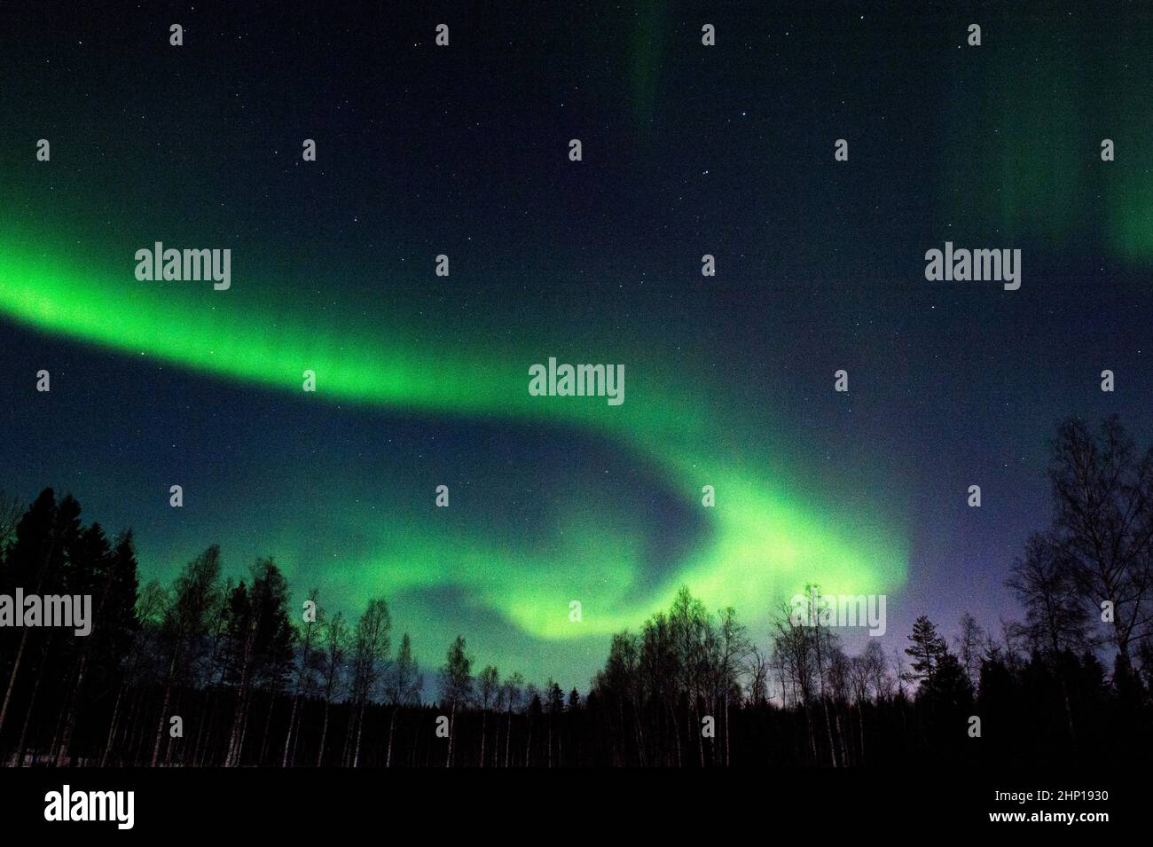 Northern lights in Norshassel, Sweden Stock Photo