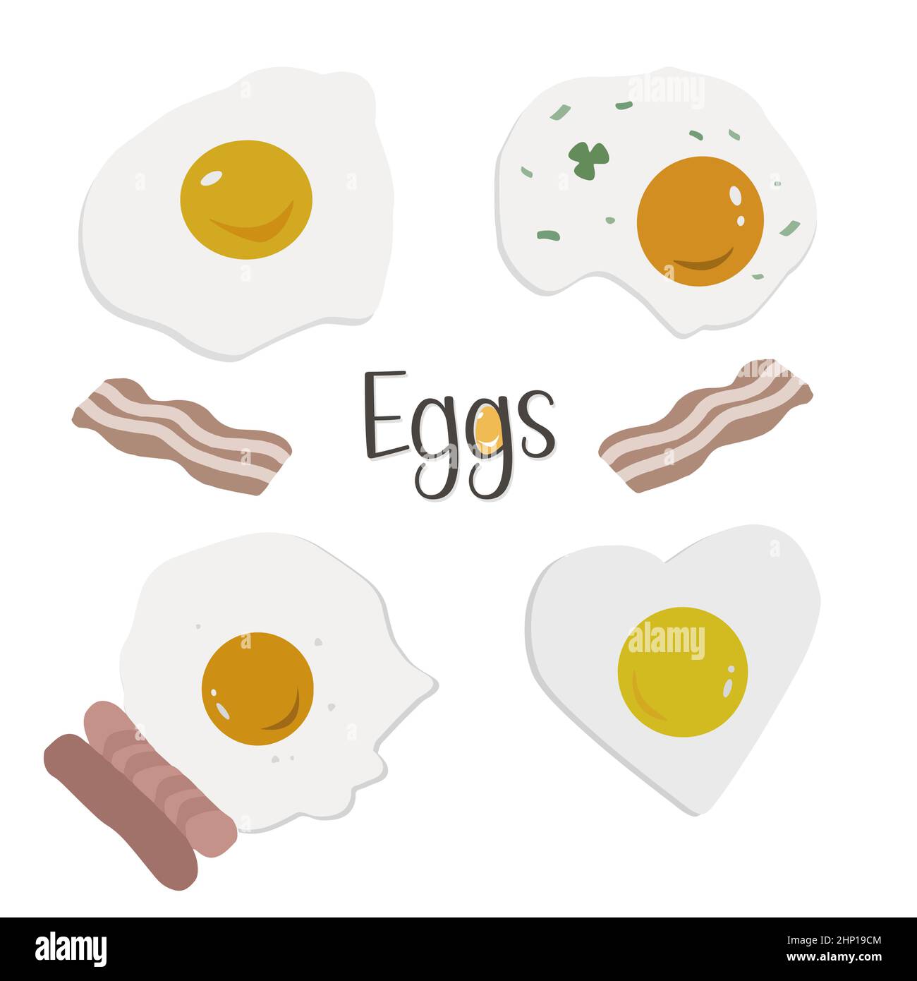 Scrambled eggs for breakfast illustration vector Stock Vector