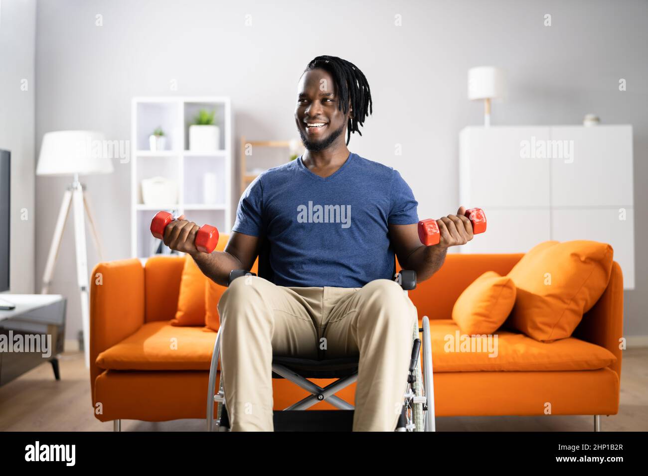 African American Man Doing Workout Training After Injury Stock Photo
