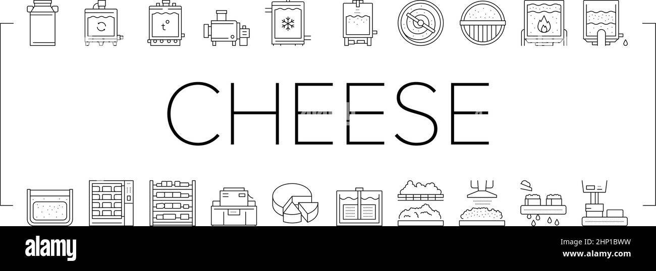 Cheese Production Collection Icons Set Vector Stock Vector Image & Art ...
