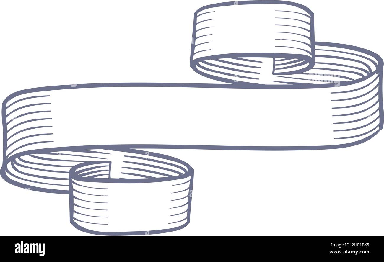 Ribbon banner sketch. Hand drawn decorative scroll Stock Vector Image ...